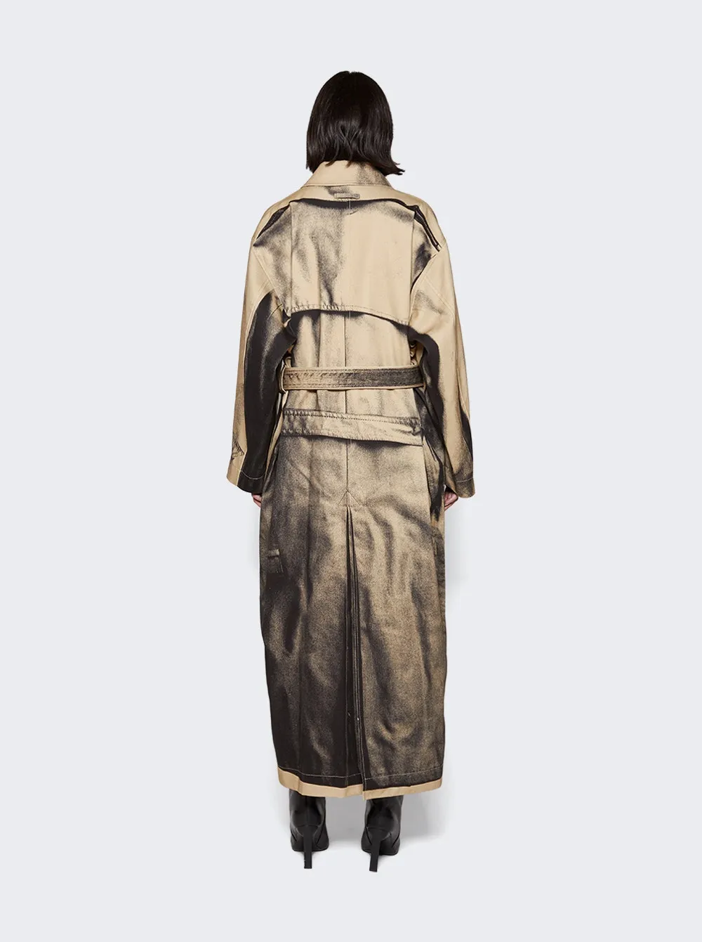 Jean Paul Gaultier   Oversized Trompe L'oeil Trench Coat Sand 