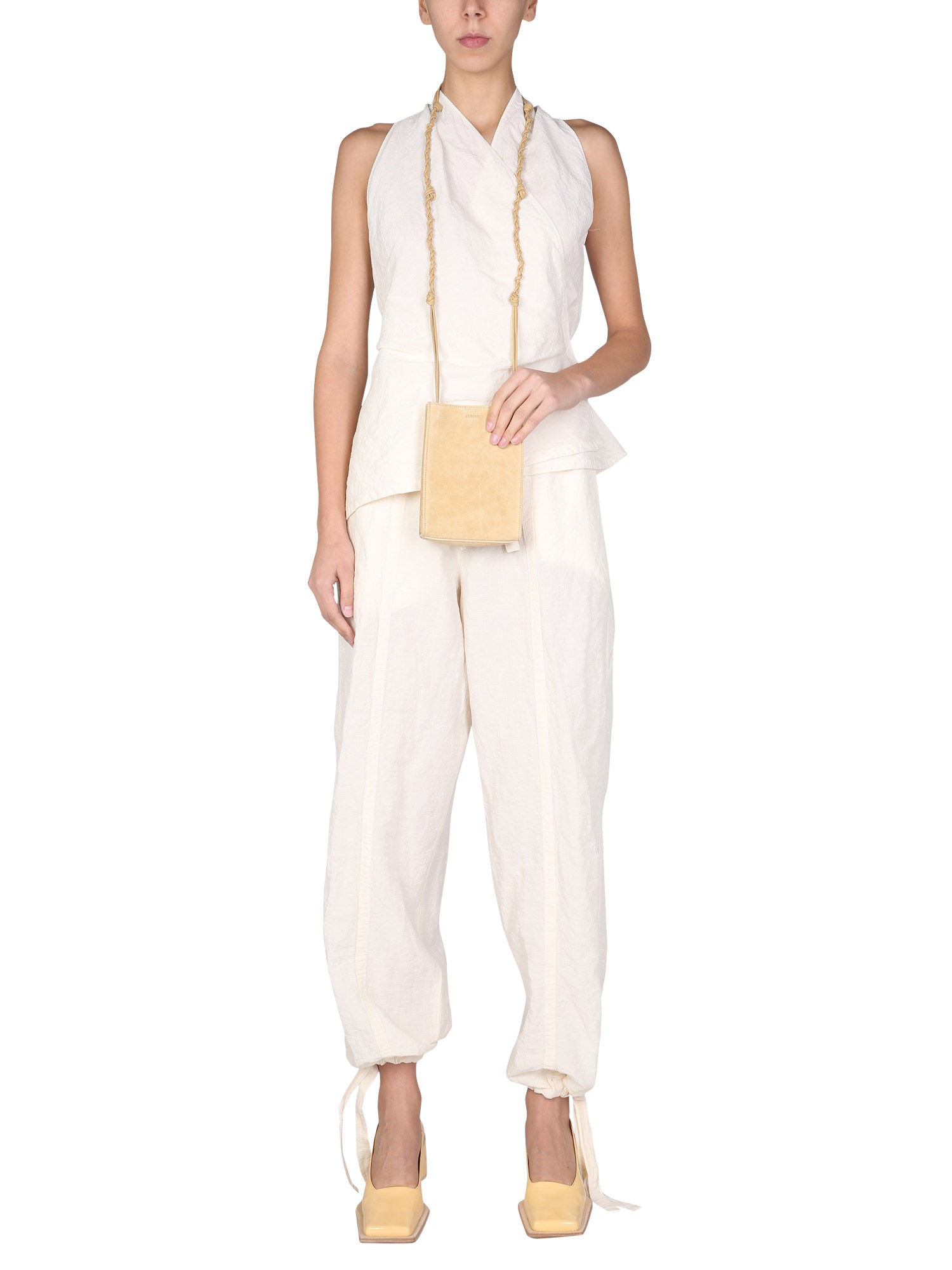 JIL SANDER    LINEN AND COTTON TROUSERS WITH DRAWSTRING