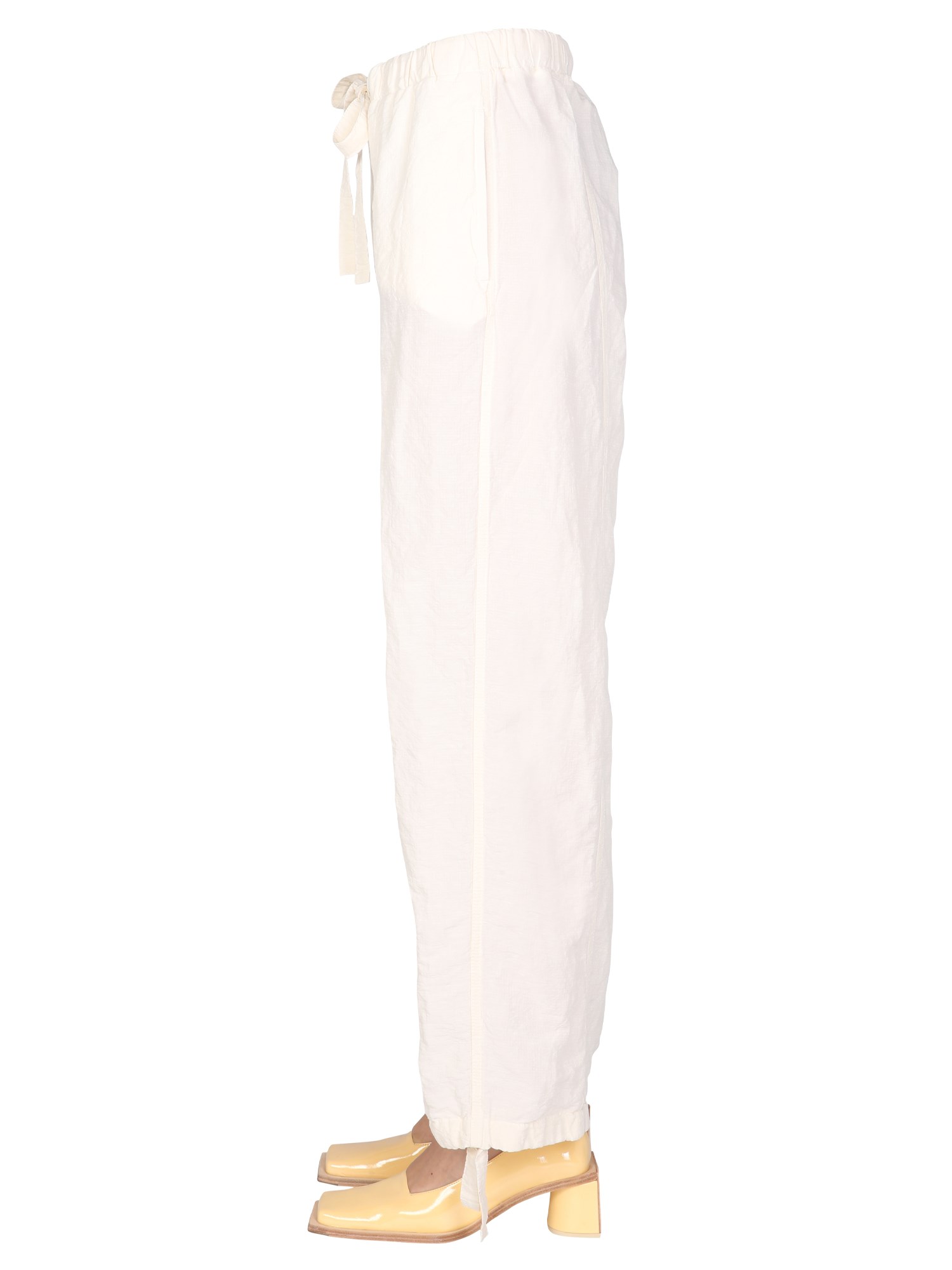 JIL SANDER    LINEN AND COTTON TROUSERS WITH DRAWSTRING