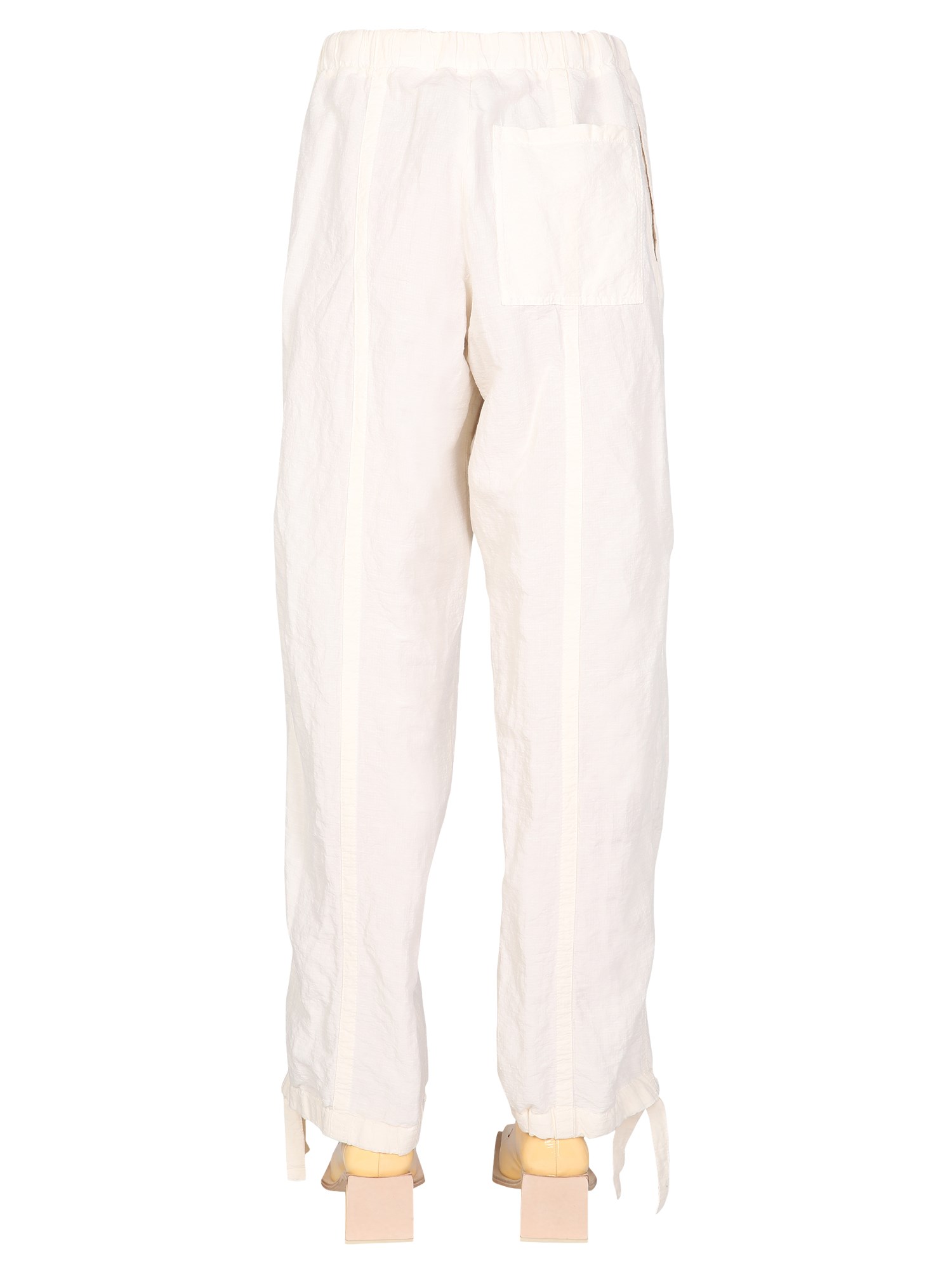 JIL SANDER    LINEN AND COTTON TROUSERS WITH DRAWSTRING