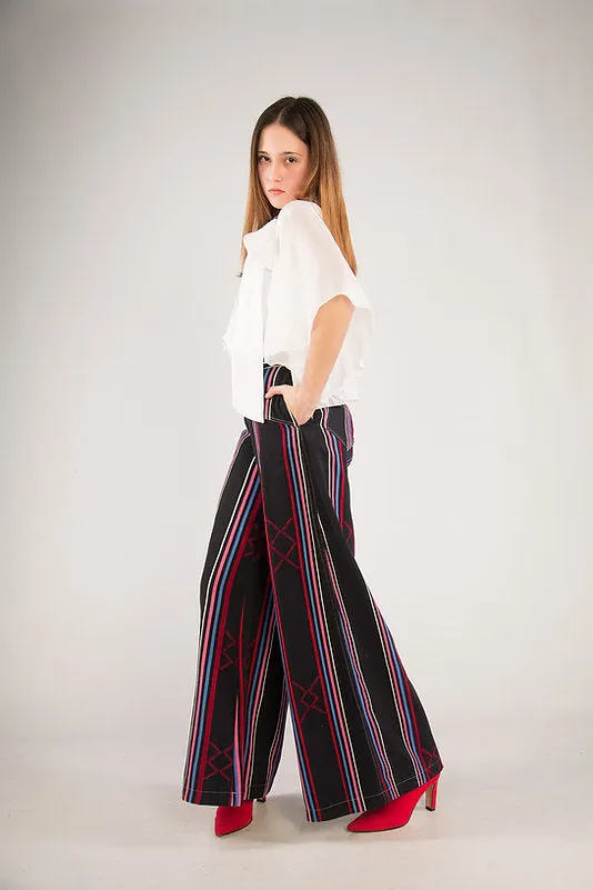 Keys Palazzo Trousers in Kentelig with Denim Cut