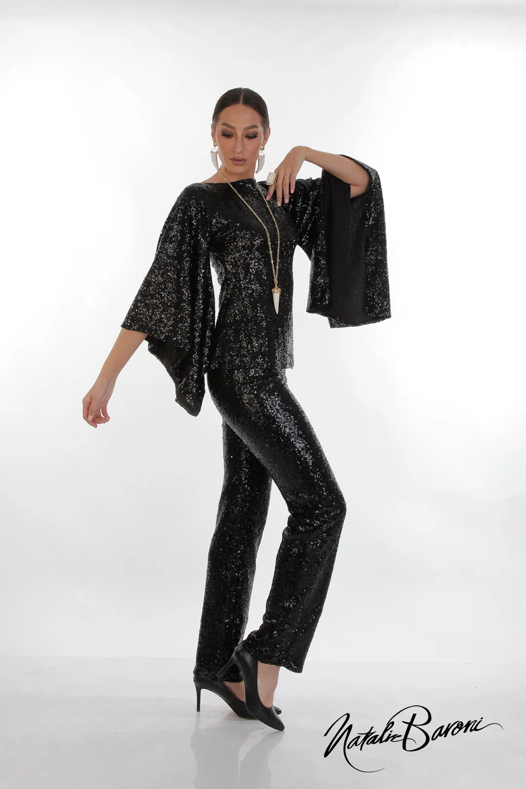 La Scala Sequin Stiletto Pant