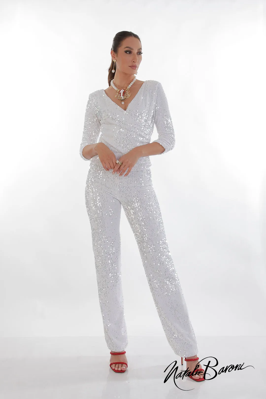 La Scala Sequin Stiletto Pant