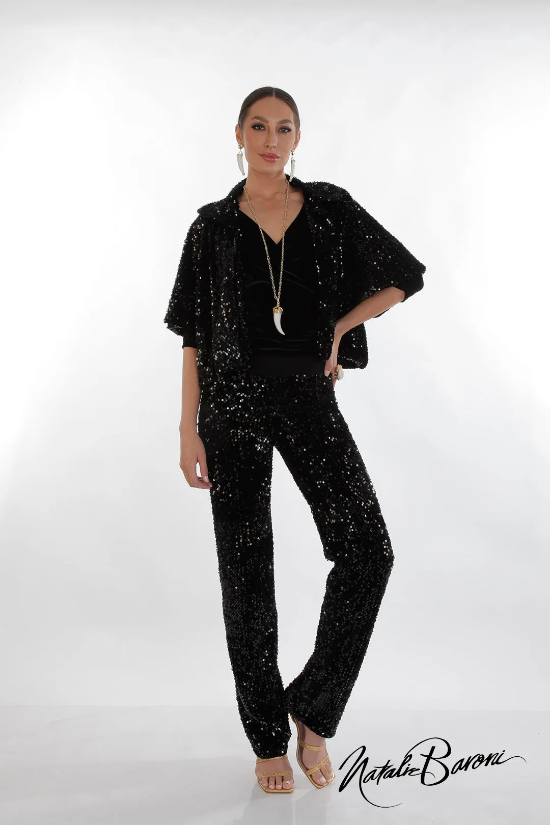 La Scala Sequin Stiletto Pant