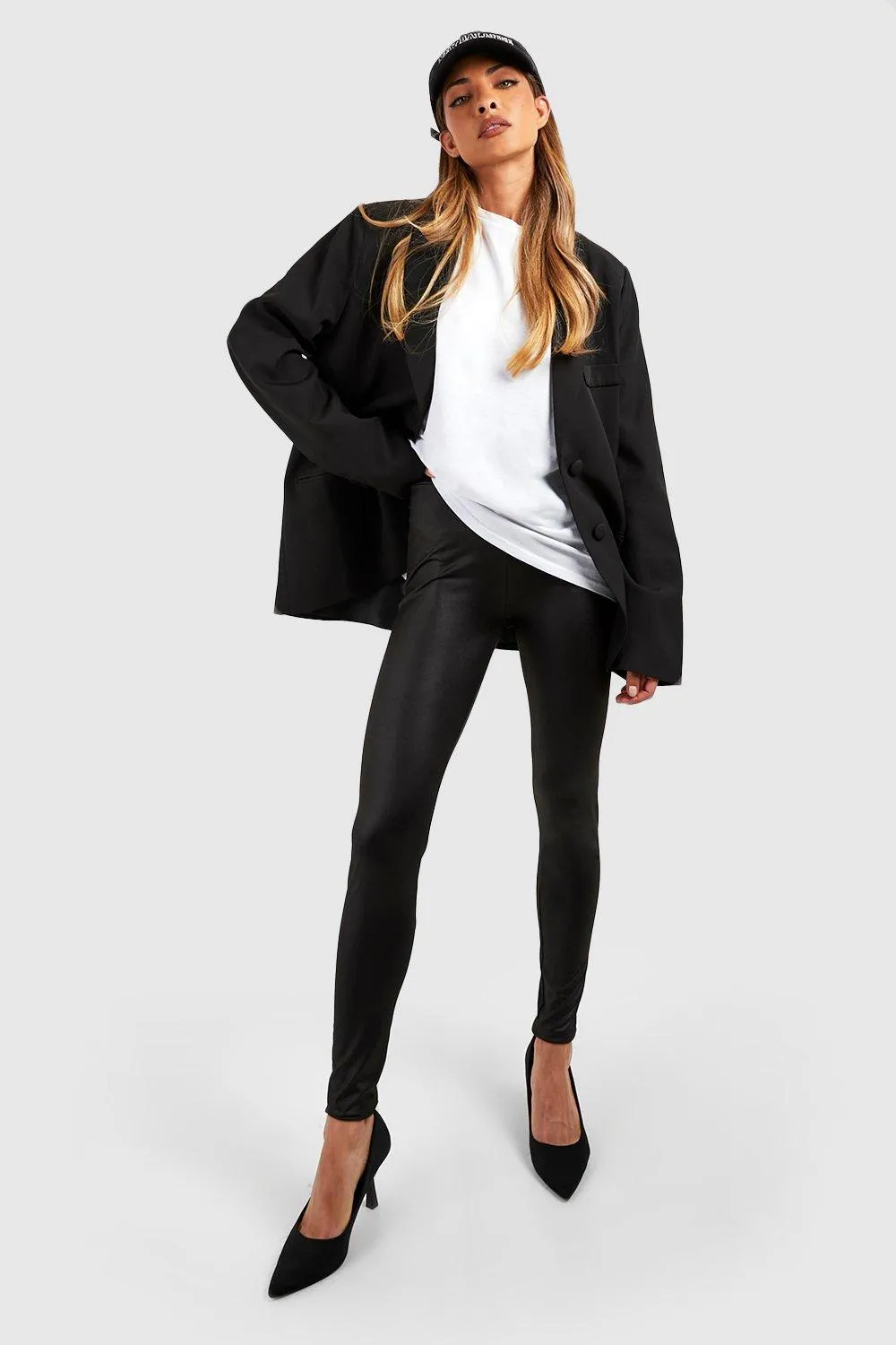 Leggings | Waist Shaping Wet Look Leggings | boohoo