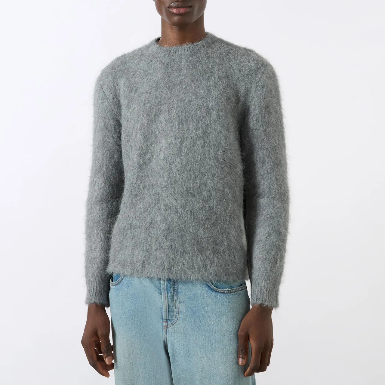 LOEWE Brush Stroke Jacquard Sweater - Grey