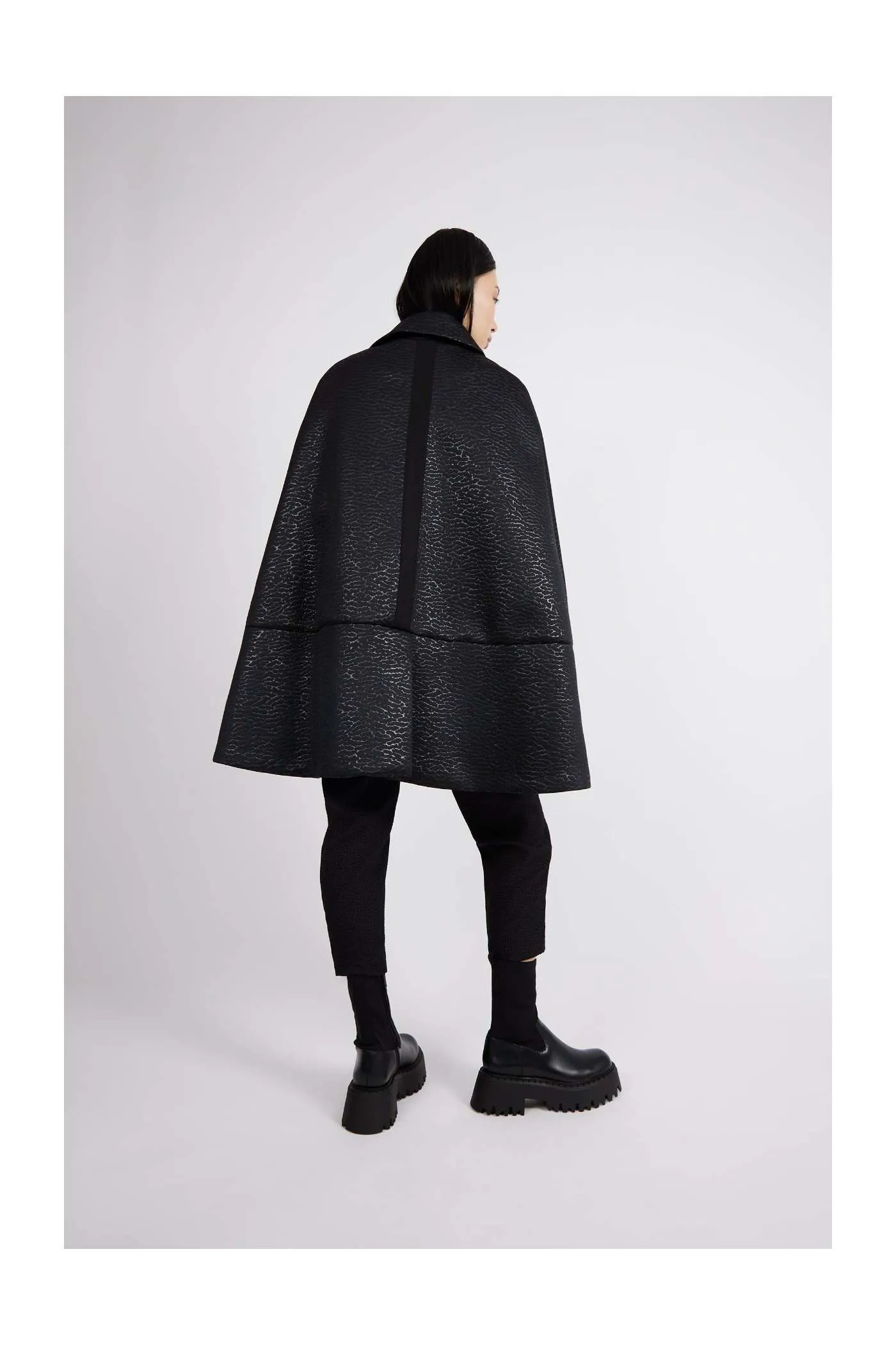 Metalic Charcoal Armadillo Neoprene Cape