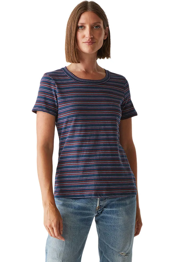 Michael Stars Gerry Short Sleeve Tee in Nocturnal Stripe