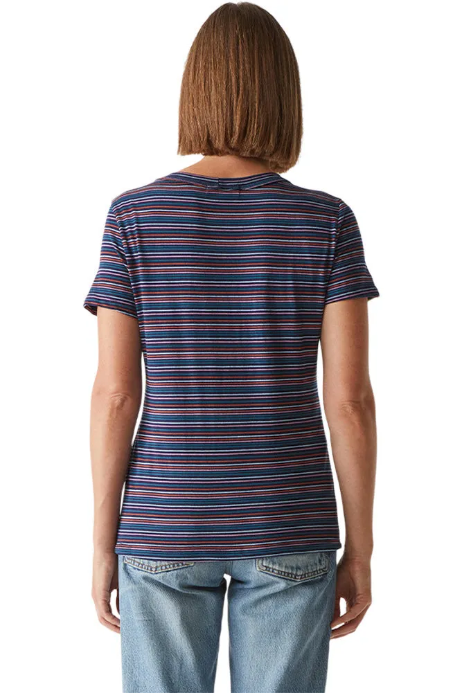 Michael Stars Gerry Short Sleeve Tee in Nocturnal Stripe