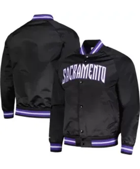 Mitchell & Ness NBA Sacramento Kings Hardwood Classics Throwback Wordmark Raglan Full-Snap Jacket