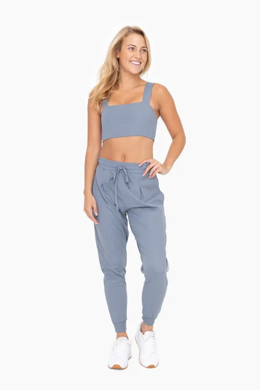 Mono B Solid Pleated Front Joggers