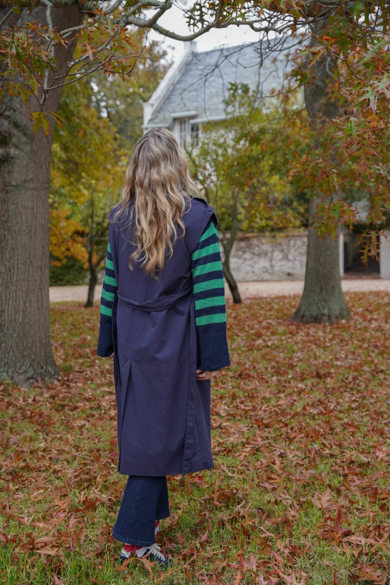 Navy Sleeveless Coat