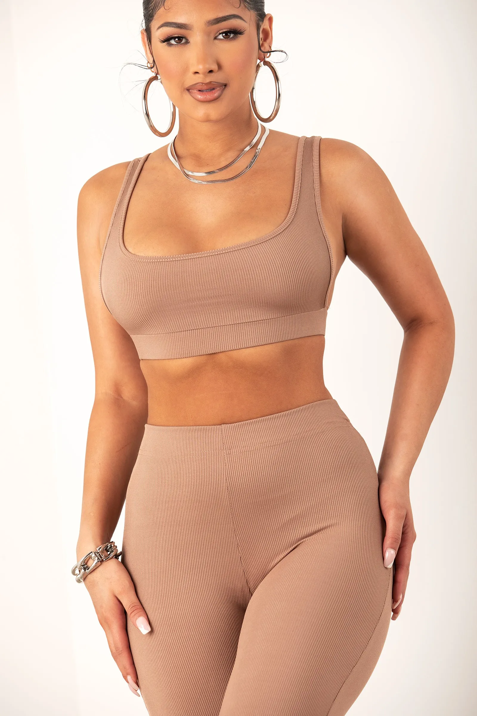 Nude Square Neck Bralette & Legging Set