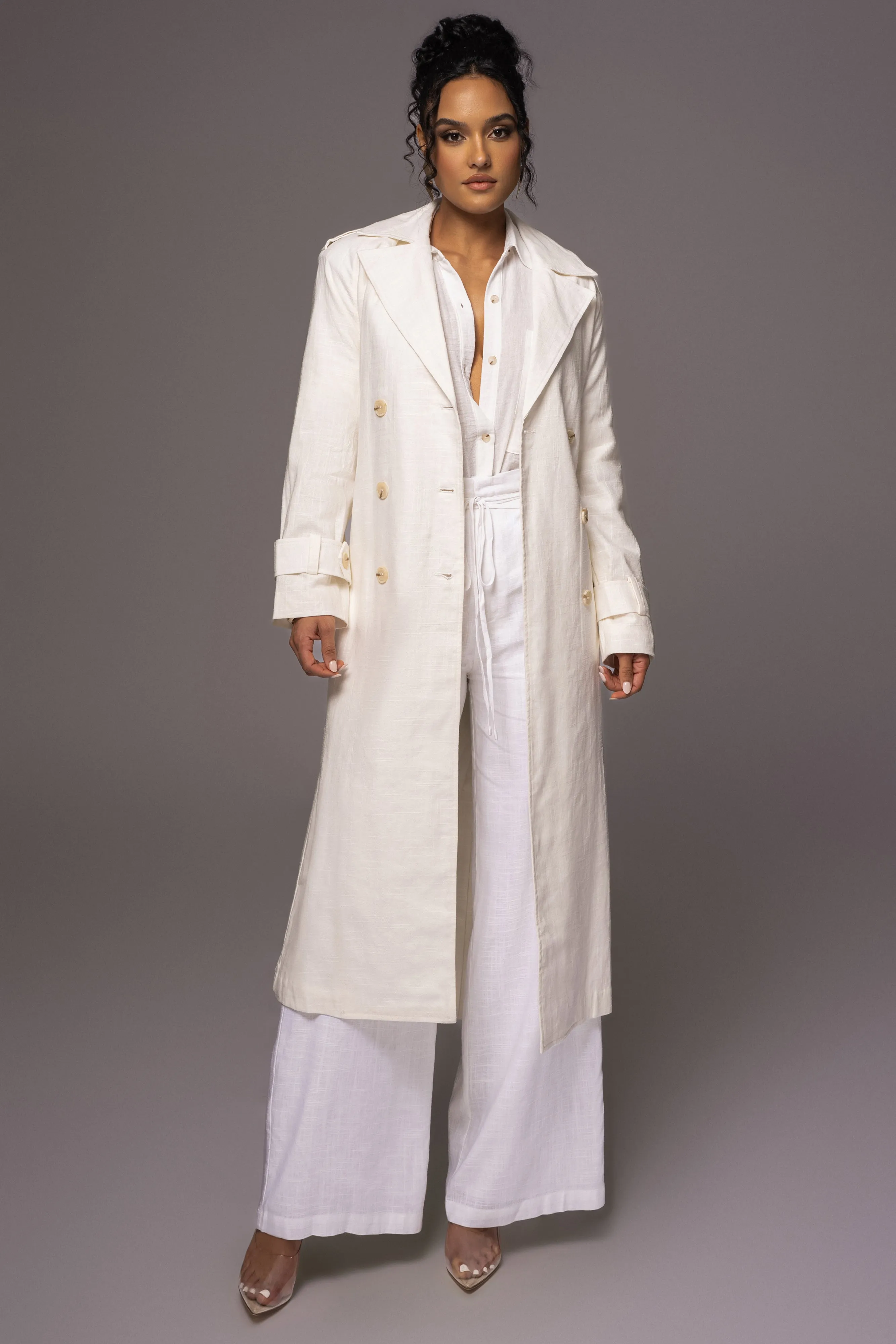 Off White One Step Closer Linen Coat