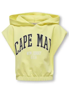 Only Kids Girls Short Sleeve Hoody - Yellow Pear