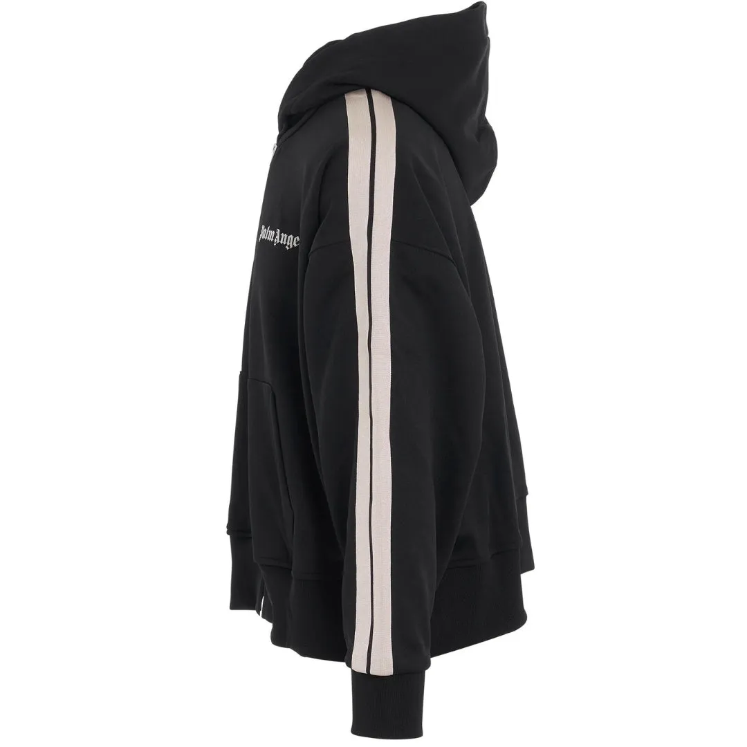 Palm Angels Zip Up Black Hooded Jacket