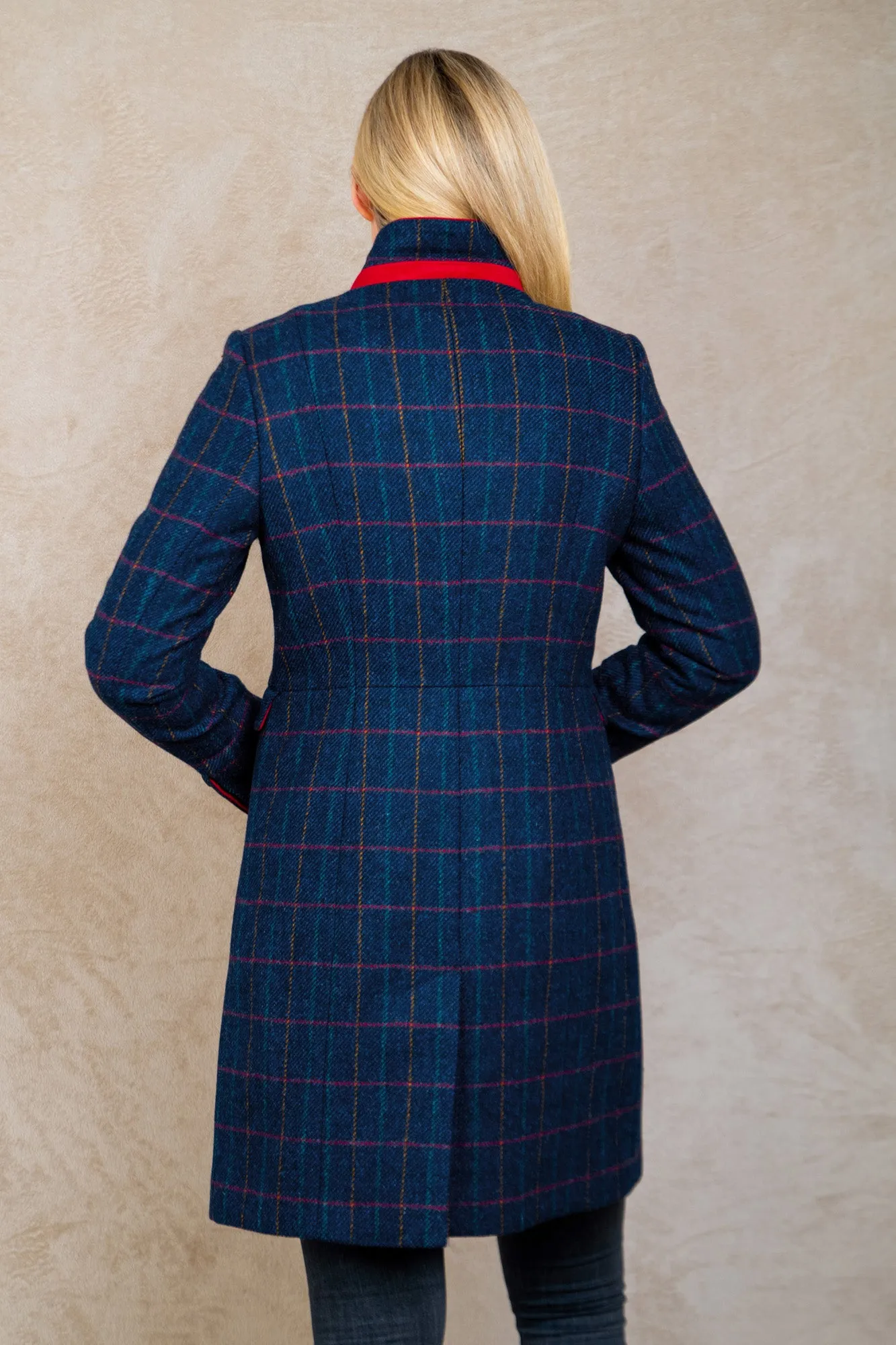 Pamela Tweed Coat - Primary Navy