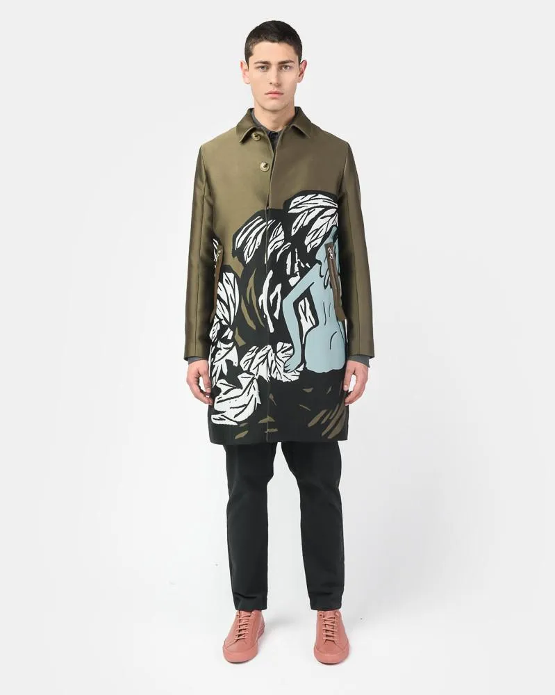 Pandaemonium Trench Coat in Silk Green