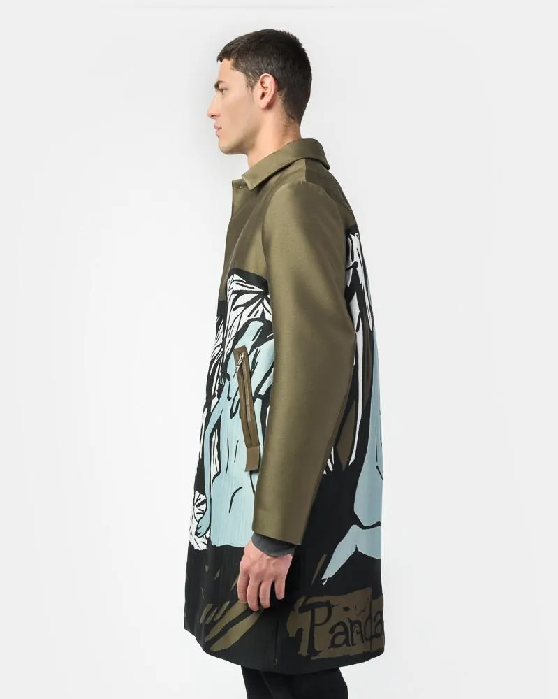 Pandaemonium Trench Coat in Silk Green