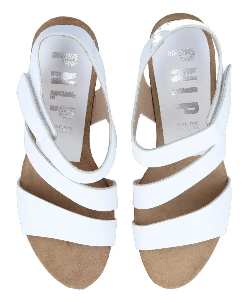 Penelope 5007 White sandal with medium heel