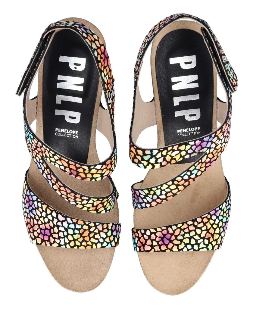 Penelope 6141 Multicolored sandals with heel