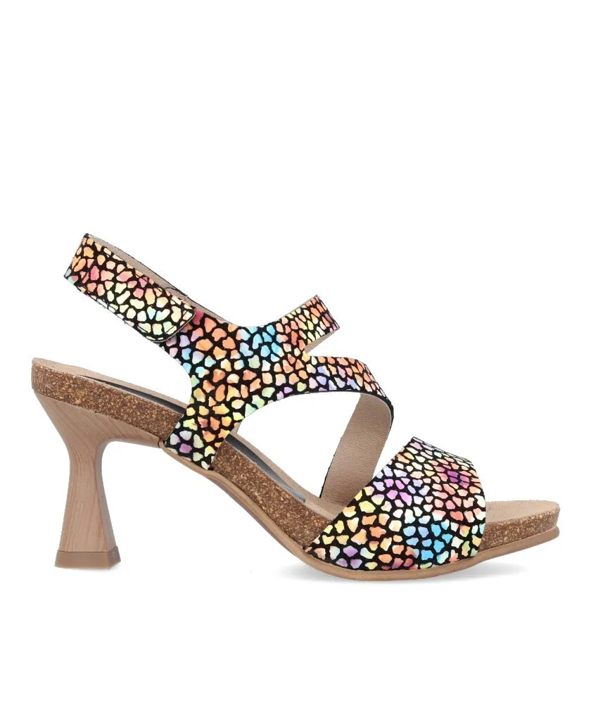 Penelope 6141 Multicolored sandals with heel