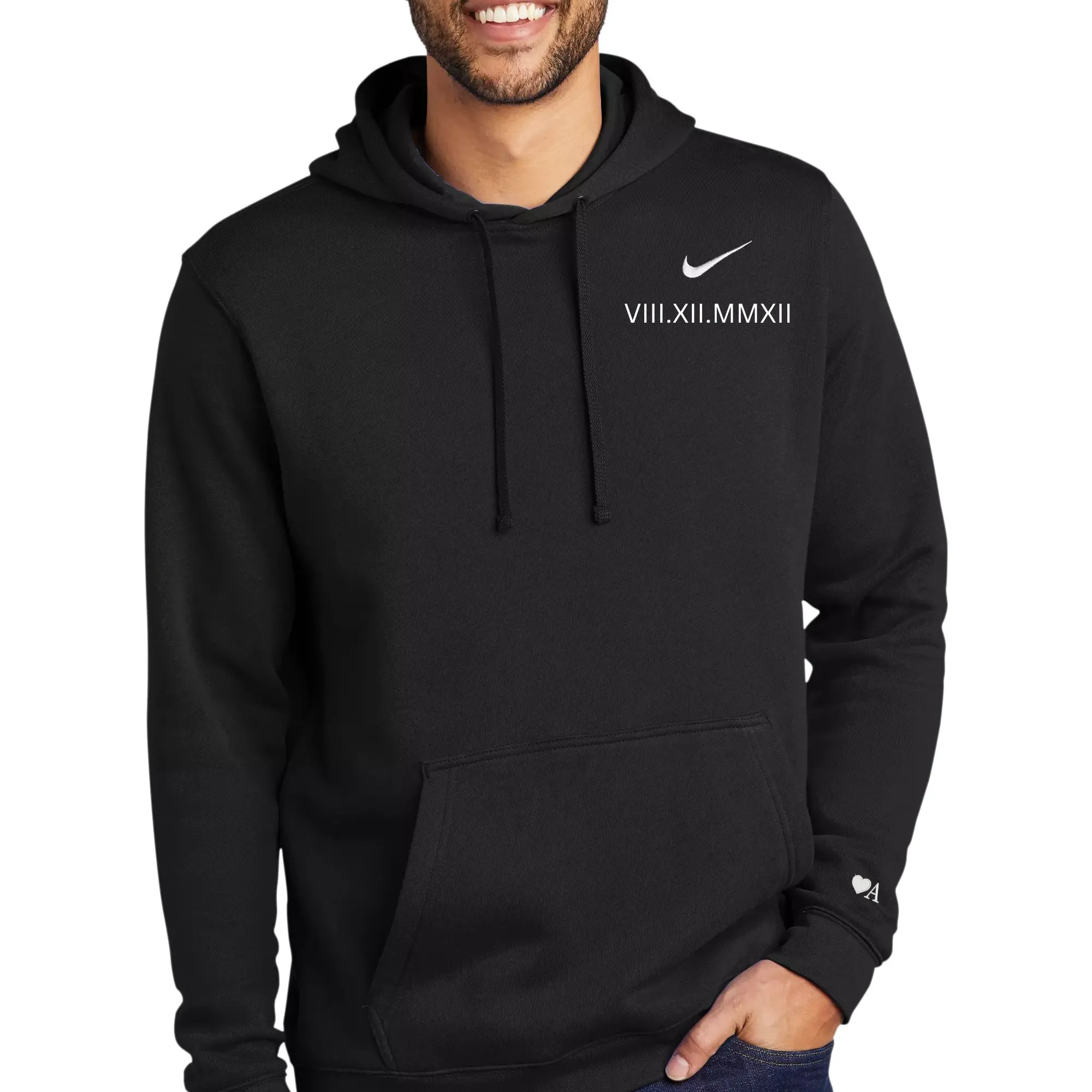 Personalized Nike Anniversary Hoodies, Roman Numerals, Custom Anniversary Gifts, meaningful, personalized gifts