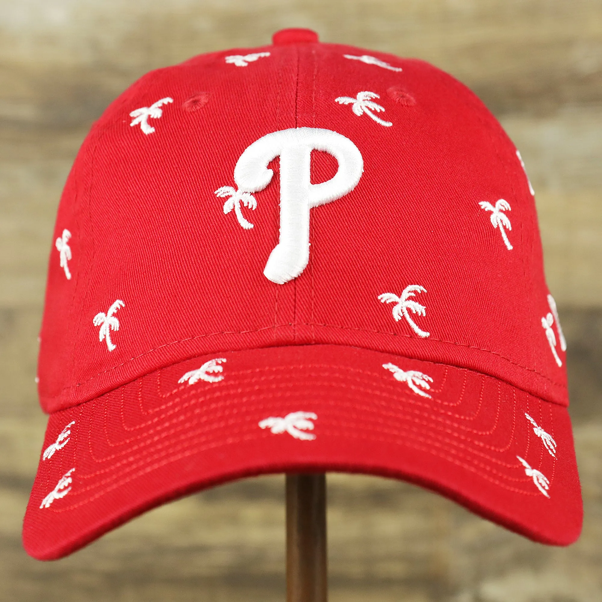 Philadelphia Phillies Spring Training 2022 Women's All Over Palm Tree Red 9Twenty Dad Hat