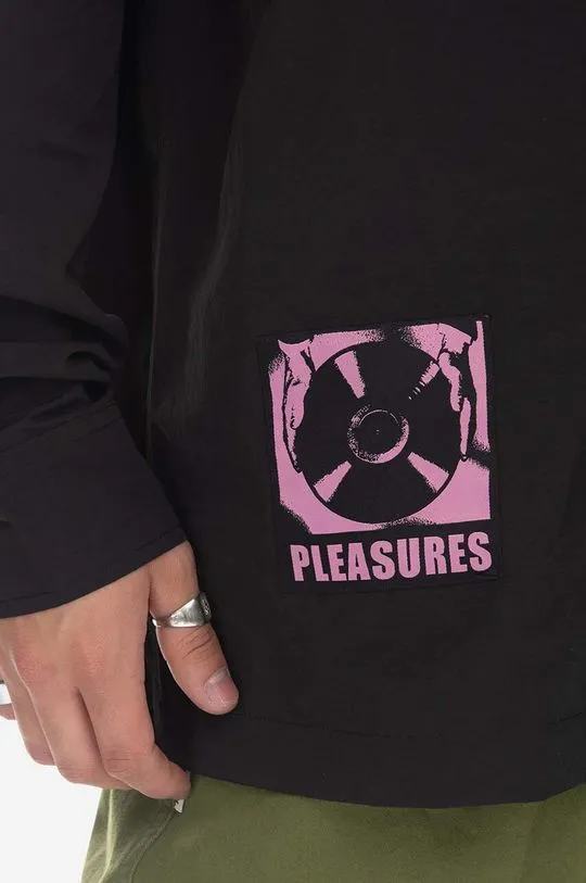 PLEASURES shirt Stare Long Sleeve Overshirt men's black color