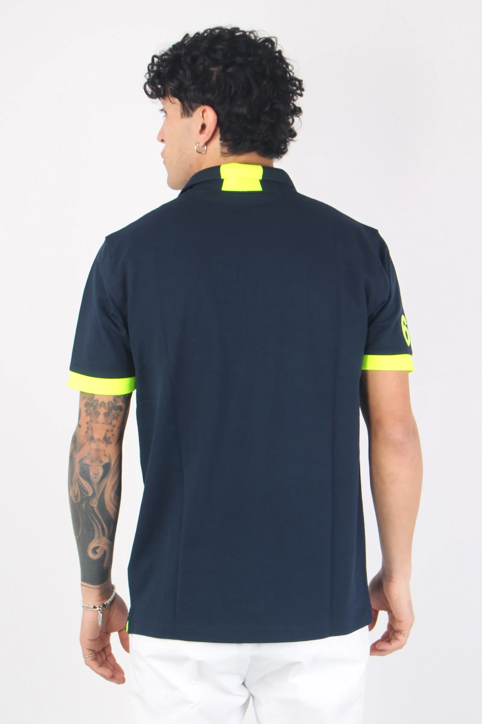 Polo Logo Fluo Navy Blue