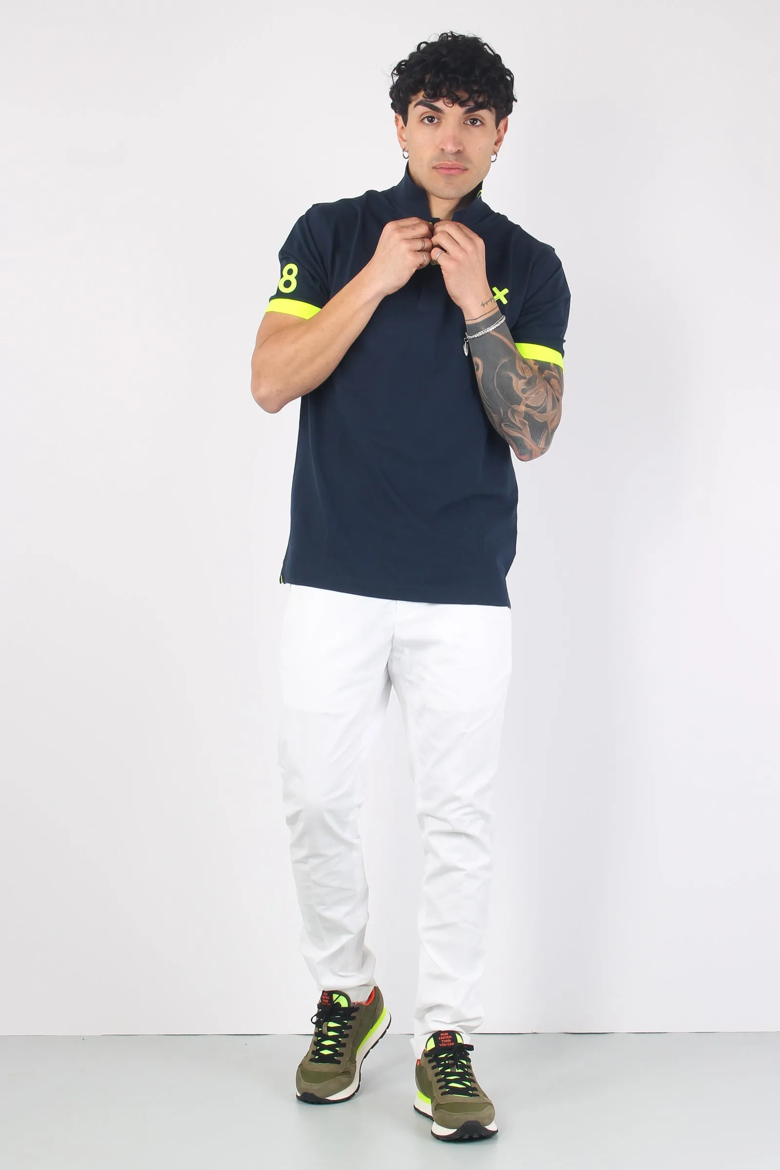 Polo Logo Fluo Navy Blue