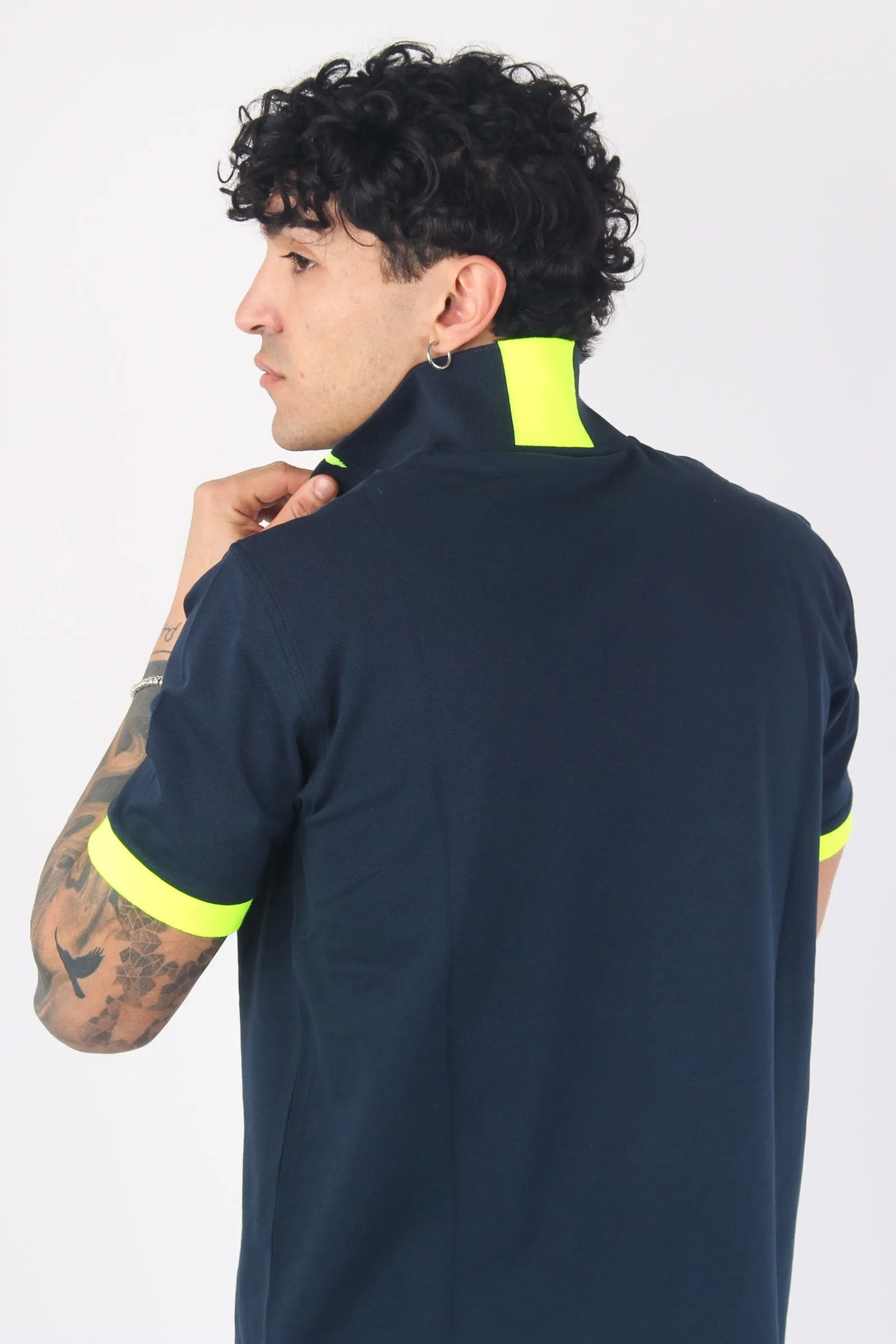 Polo Logo Fluo Navy Blue