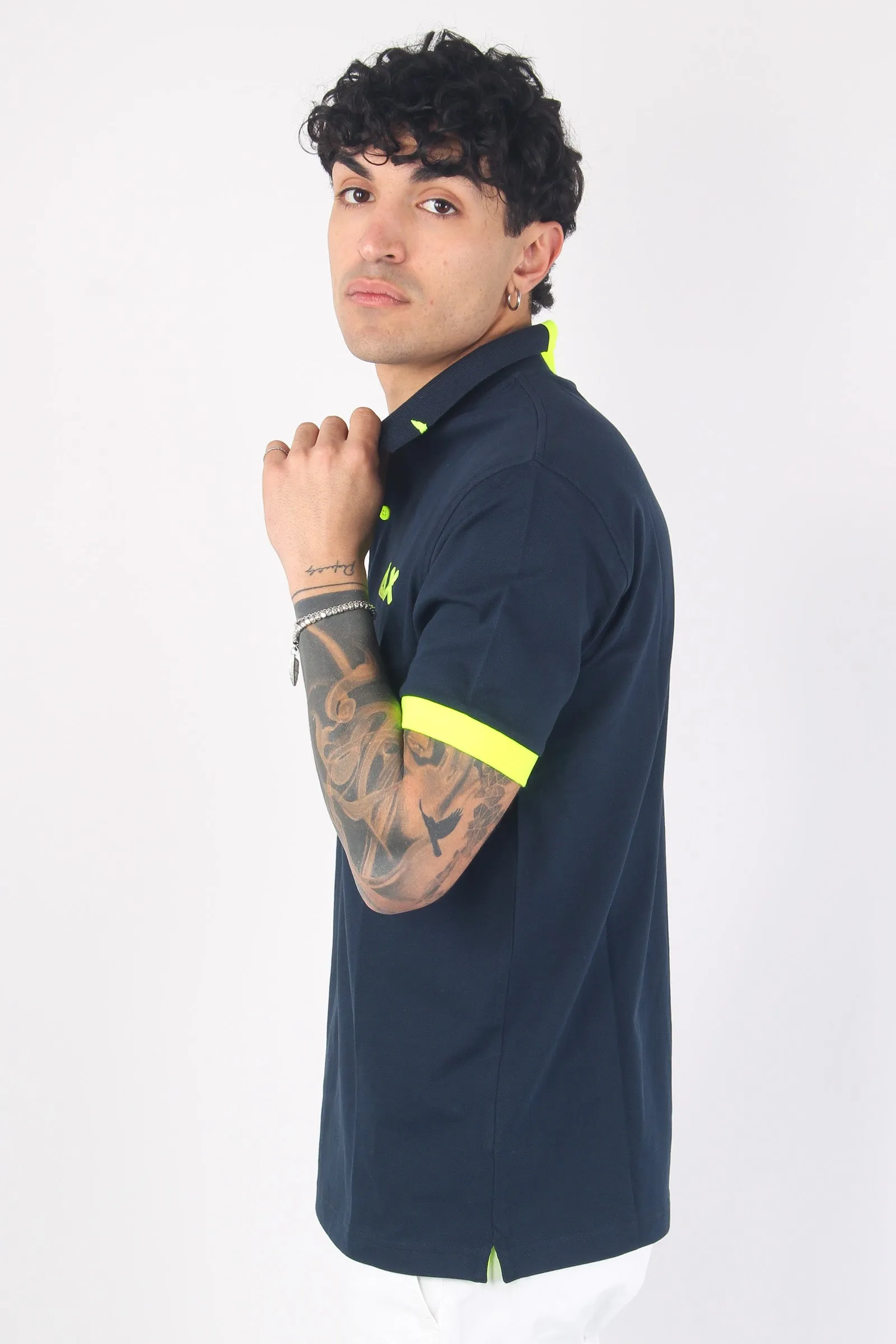 Polo Logo Fluo Navy Blue