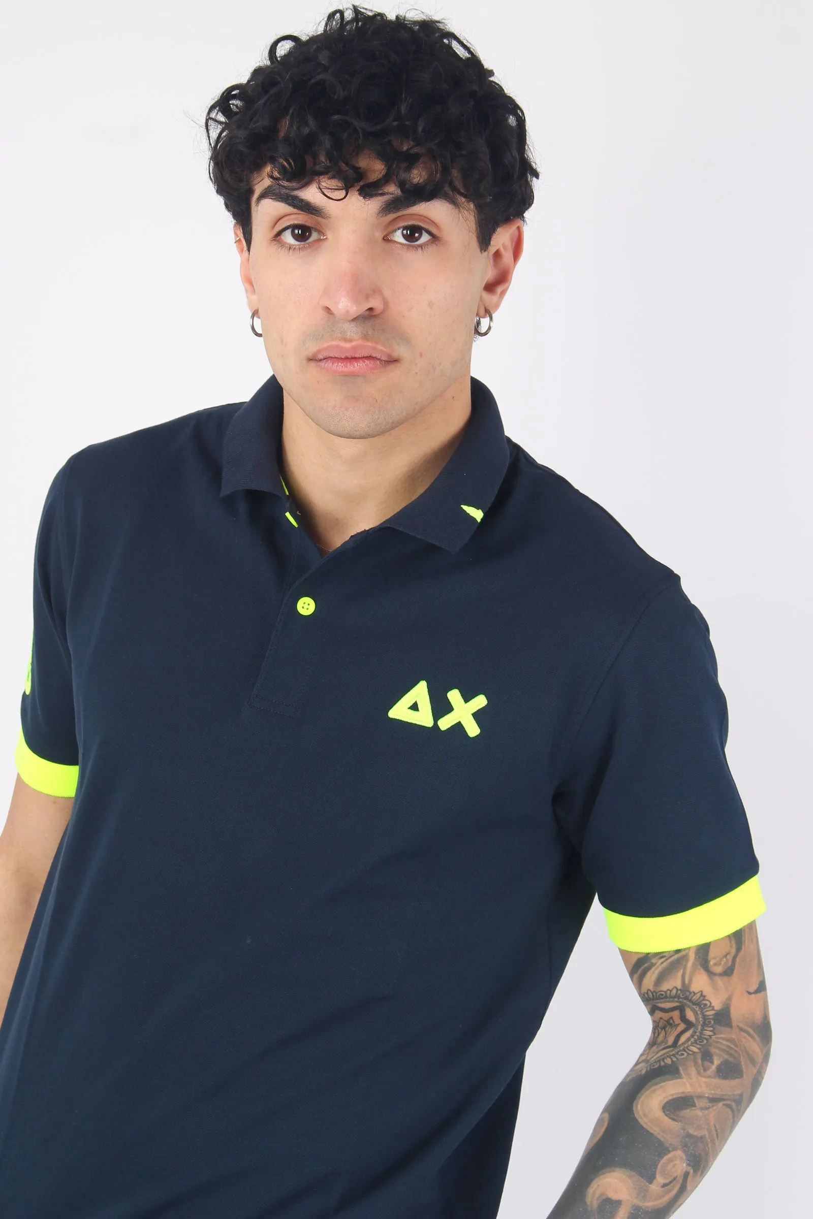 Polo Logo Fluo Navy Blue