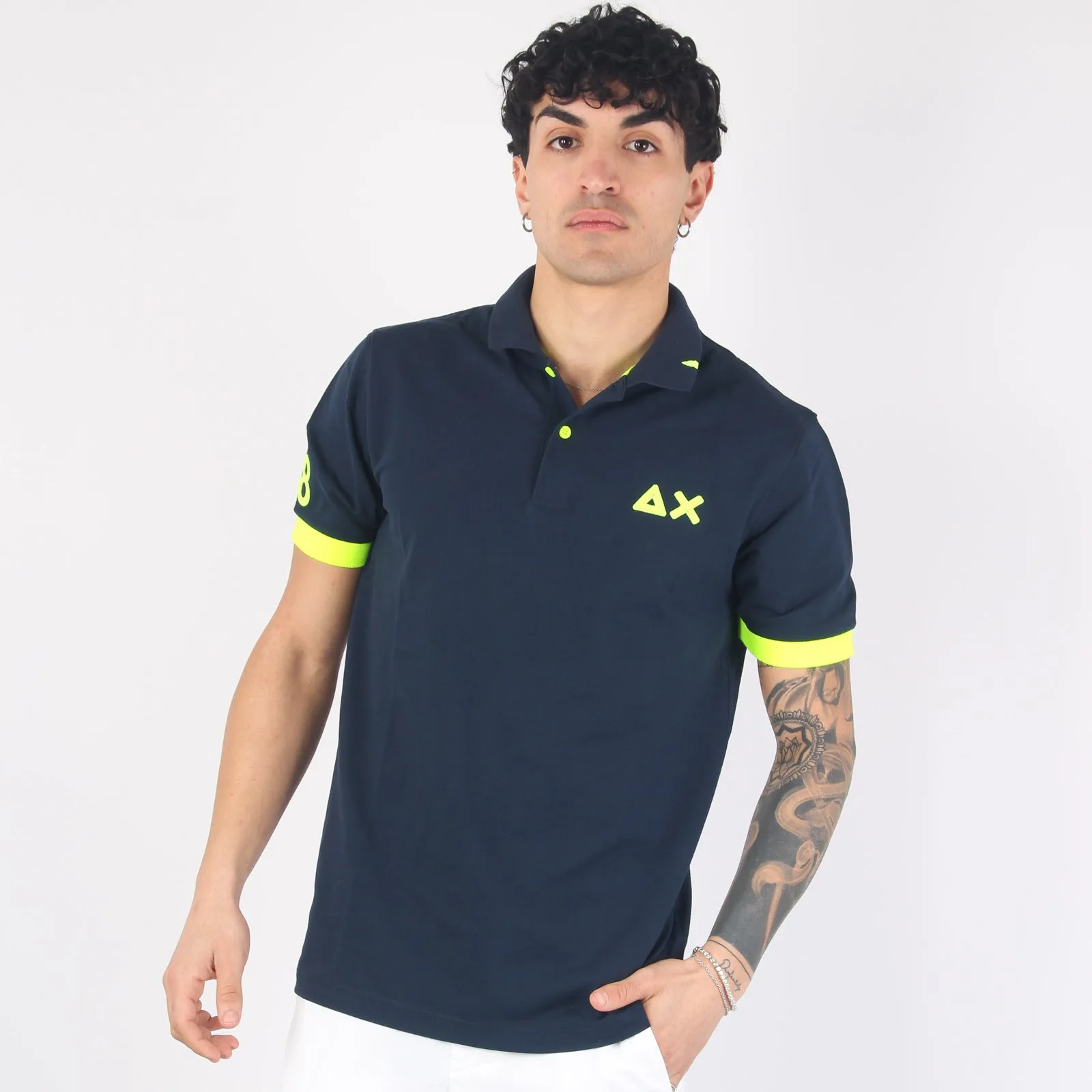 Polo Logo Fluo Navy Blue