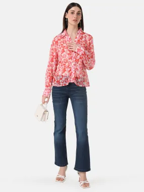 Printed Ruched Shirt