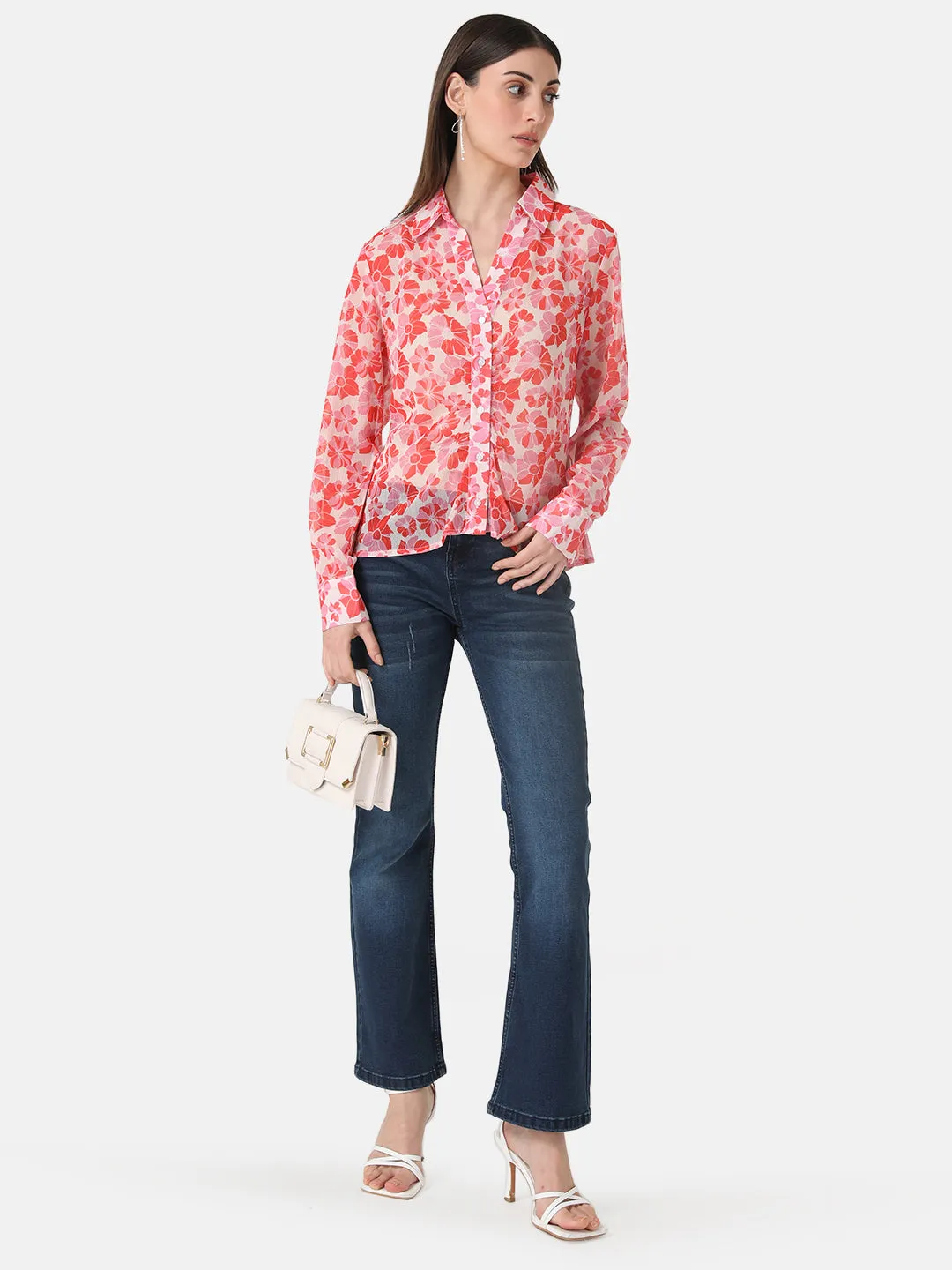 Printed Ruched Shirt