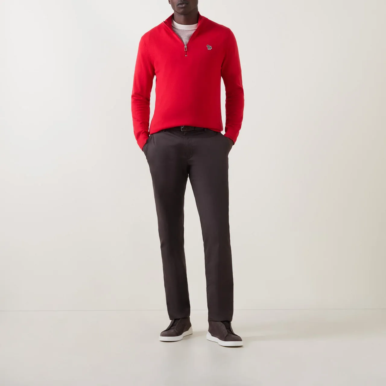 PS PAUL SMITH Zebra Half-Zip Sweater - Red