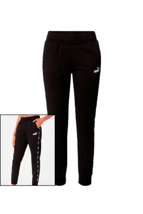 PUMA Women Tape Sweatpants Logo Black