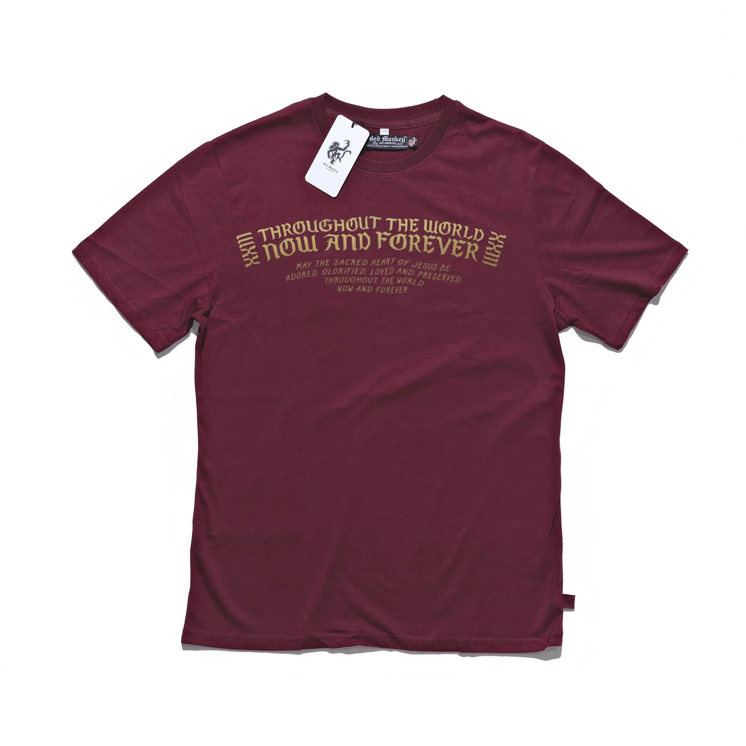 Red Monkey San Judas Tee - Burgundy