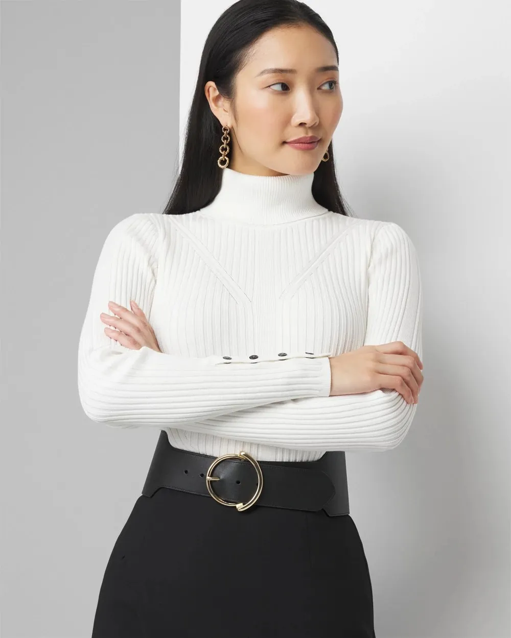 Ribbed Turtleneck Sweater