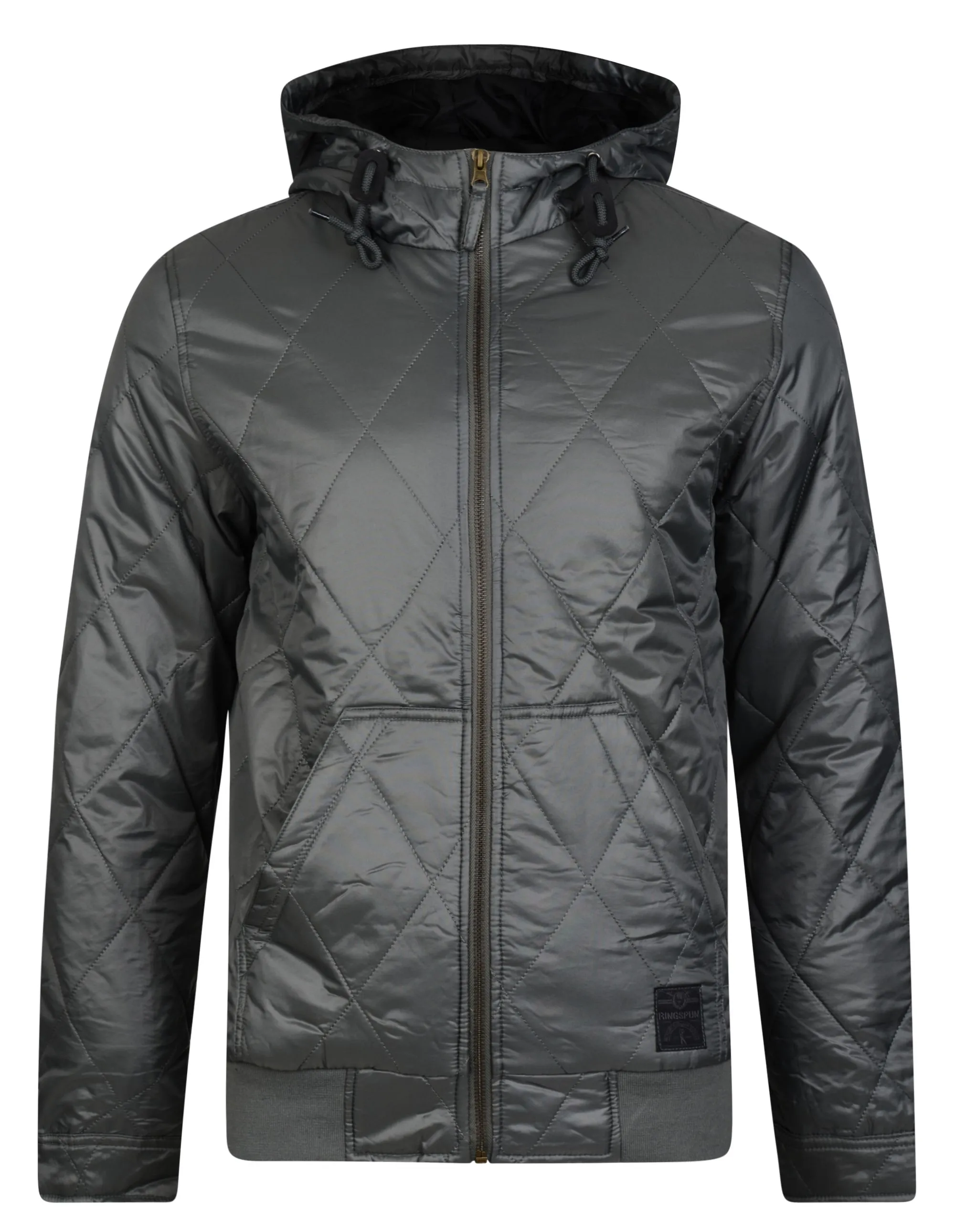 Ringspun Krarup Short Hooded Quilted Jacket Asphalt