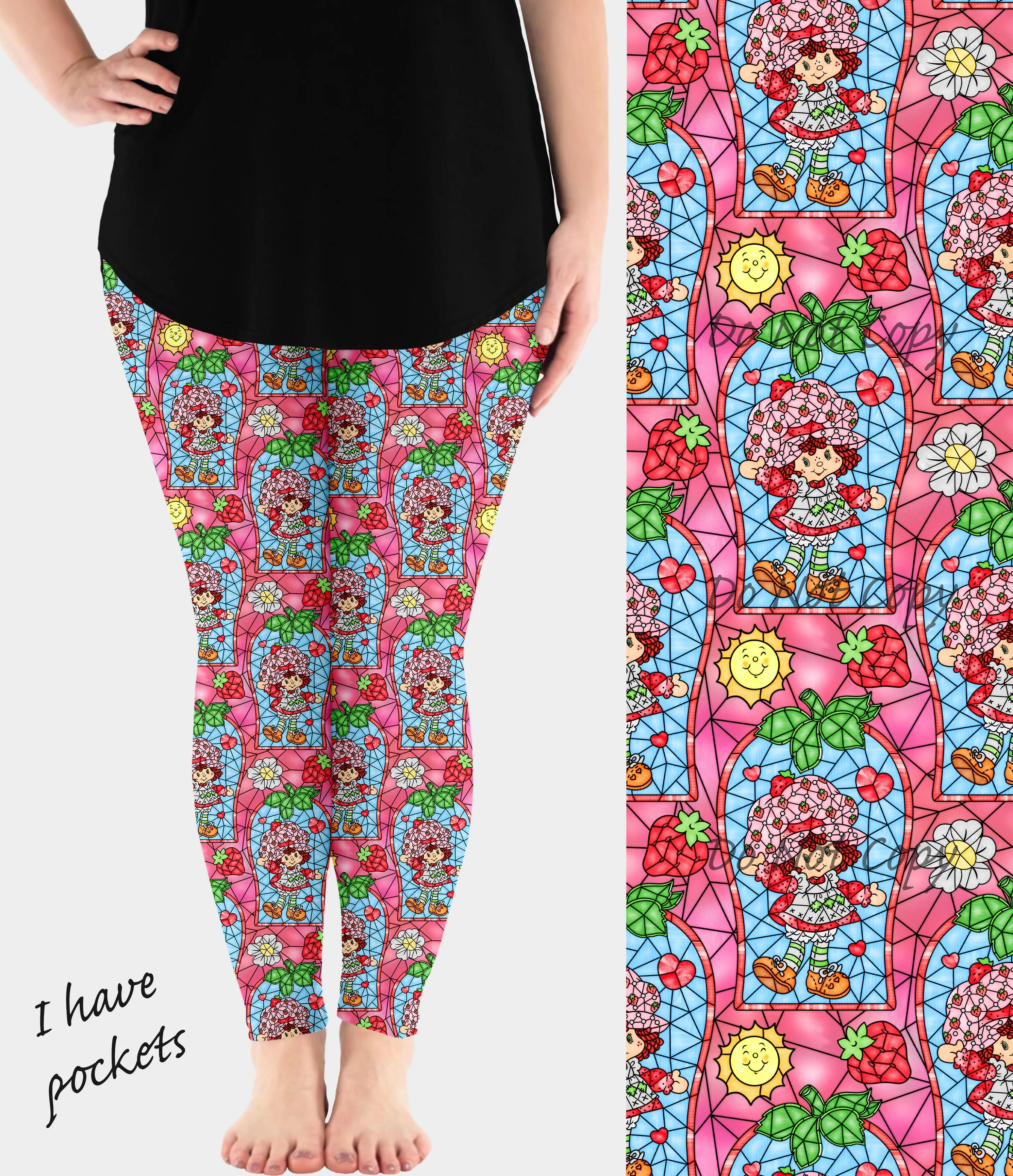 RTS - Glass Strawberry Leggings w/ Pockets