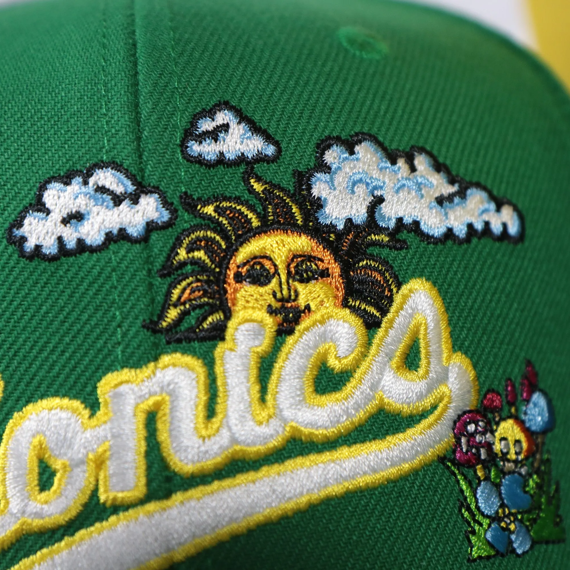 Seattle Supersonics Throwback Wordmark Hardwood Classics  All Over Energy Psychedelic patch | Green Snapback hat