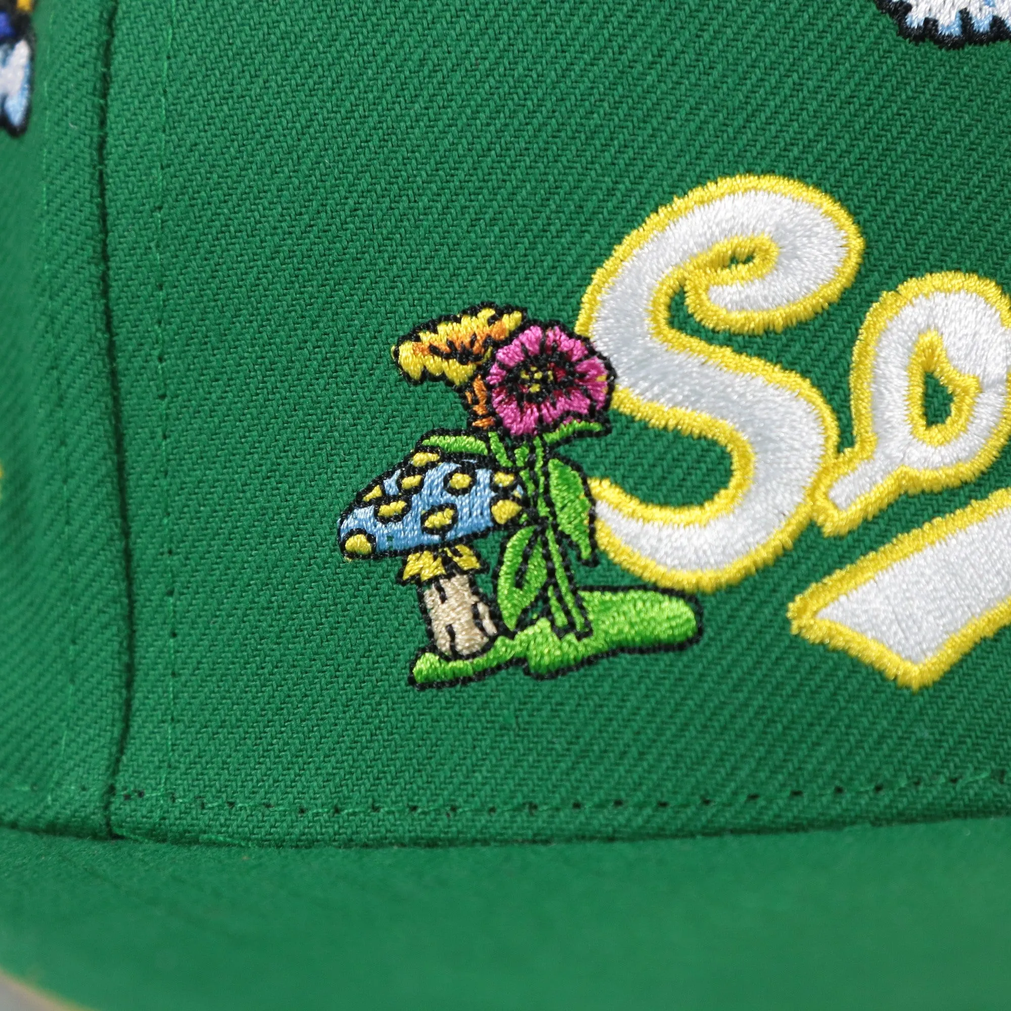 Seattle Supersonics Throwback Wordmark Hardwood Classics  All Over Energy Psychedelic patch | Green Snapback hat