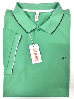 SOLO Tg. 3XL – SUN68 Polo – Polo Manica Corta in Cotone – Col. verde