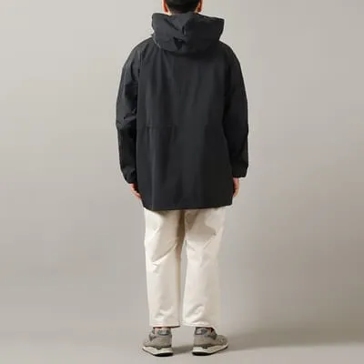 Still By Hand Hooded Nylon Coat Black Navy