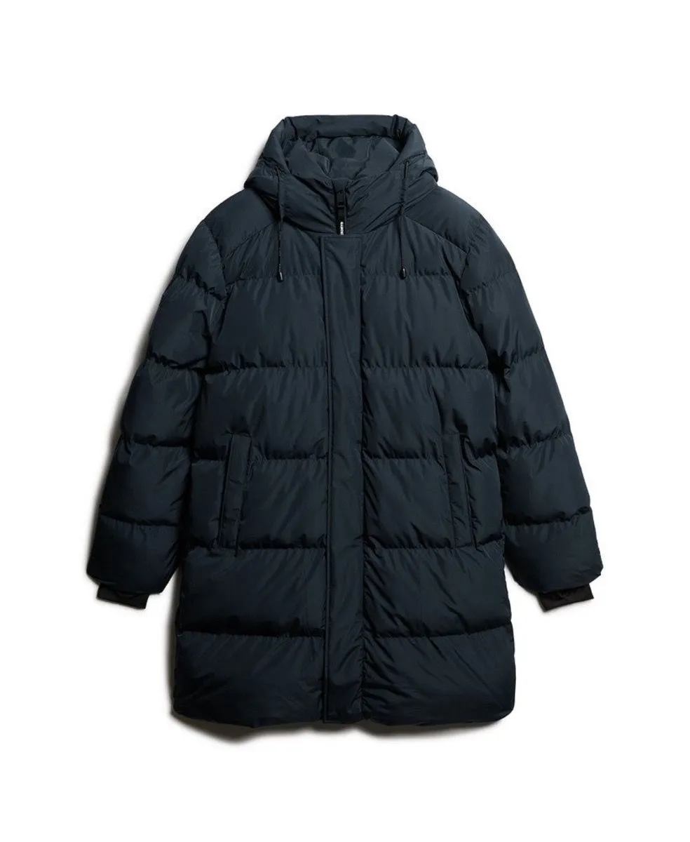 Superdry Hooded Sports Puffer Mid Jacket Eclipse Navy