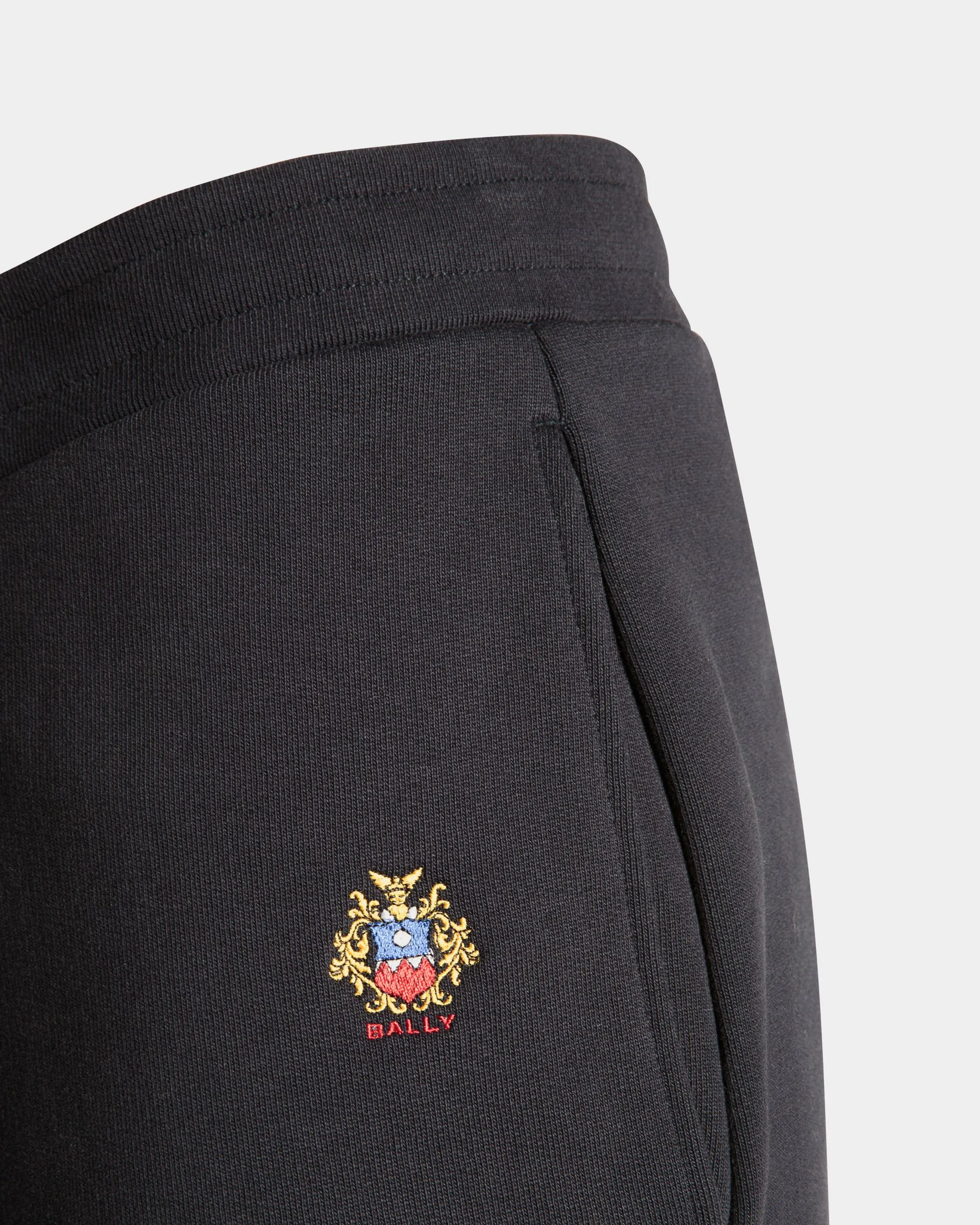 Sweatpants With a Bally Crest Logo In Navy Blue Cotton 