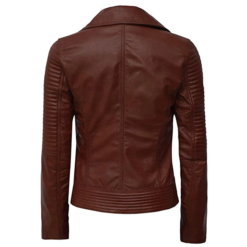 Women's Brown Motorcycle Leather Jacket | Danezon